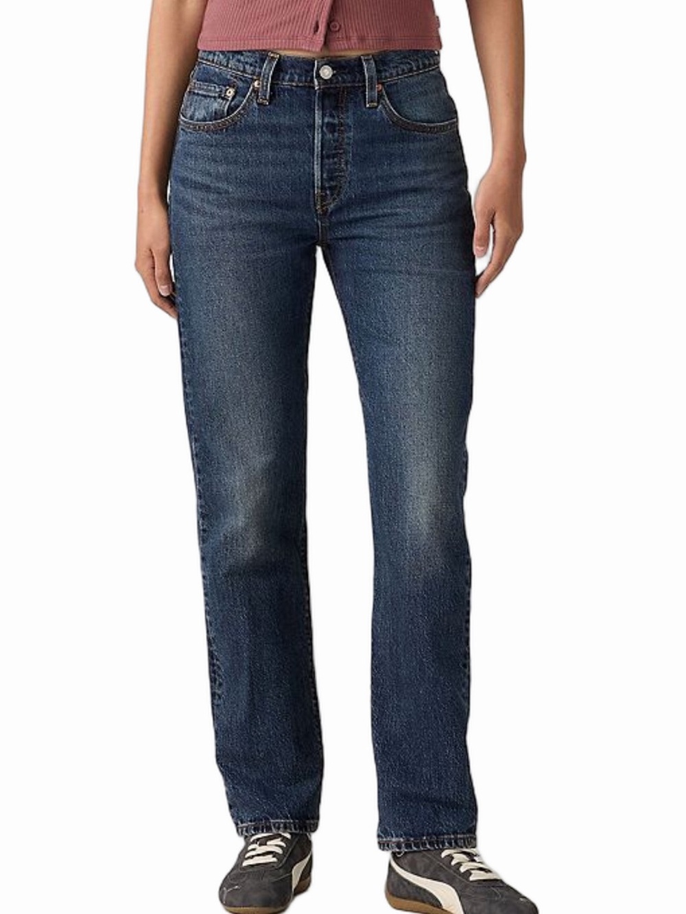 Levi’s Women’s Classic Straight-Leg 501® Original Jeans Dark Blue